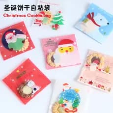 Natal nougat nougat bolo floco de neve saco de embalagem crocante artesanal sabão lua bolo biscoito saco de doces 100 pe