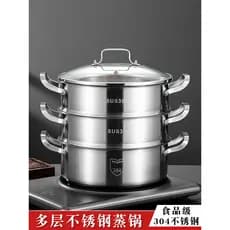 Extra grosso 304 aço inoxidável vapor de uma peça panela de sopa doméstica panela quente pães cozidos no vapor pães cozi