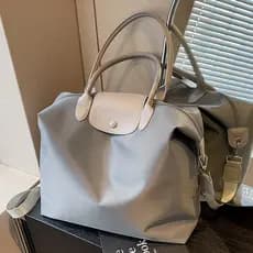 Bolsa de viagem portátil de curta distância, grande capacidade, cor sólida, bolsa de armazenamento de bagagem, feminina,