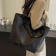 Versão coreana cor sólida grande saco feminino de um ombro Commuter saco de viagem masculino compras portátil mamãe saco