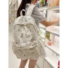 Bonito estrela impressão mochila feminino estudante mochila Campus moda mochila júnior estudante do ensino médio grande