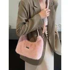 2025 novo estilo saco de pelúcia moda feminina All-Match um ombro saco do mensageiro saco de mão Commuter leve saco de p