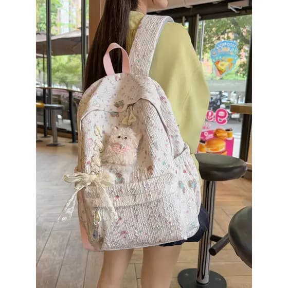 Desenhos animados impressão mochila mochila feminino estudante mochila bonito grande capacidade de alto valor estilo jap