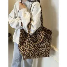 Bolsa de impressão de leopardo feminina 2026 outono inverno novo estilo na moda Super quente bolsa de ombro grande capac