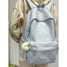 Versão coreana Polka Dot mochila estudante do sexo feminino bonito arco grande capacidade saco de escola 2026 novo estil