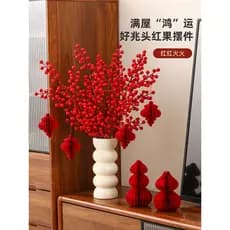 Vaso de cerâmica ornamentos sala de estar arranjo flor simples luz luxo High-End hidropônico azevinho fruta ano novo cas
