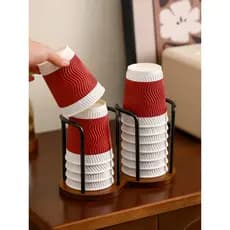 Suporte de copo de papel de alto valor, extrator de copo descartável, mesa de café, Rack de armazenamento, xícara de chá