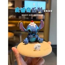 Stitch bonito suporte do telefone móvel dos desenhos animados decoração ornamentos Desktop descompressão mãos perseguind
