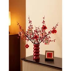 Festivo vaso de frutas vermelhas entrada decoração Desktop sala estar armário TV fortuna frutas ano novo decoração atmos