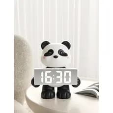 Panda flor relógio decoração sala de estar quarto mesa cabeceira Digital mudo pequeno despertador entrada Desktop relógi