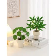 Simulação planta decoração pequeno vaso de plantas casa sala estar imortal planta verde biônico flor falsa interior Bons
