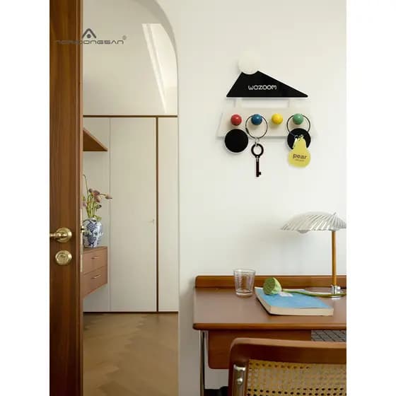 Gancho de entrada para casa, rack de armazenamento de chave de parede, sem perfuração, porta do quarto, gancho traseiro,
