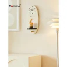 Relógio de parede completo Deda sem perfuração, relógio de parede para sala de estar, atmosfera de moda doméstica, resta