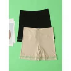 100% seda amoreira seda fina cintura média Anti-exposição sem usar roupa interior dois em um três pontos