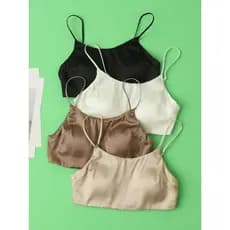 Fino cetim de seda amoreira estilingue bonito tubo traseiro sutiã superior sem anel de aço brilhante sem costura roupa i