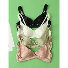19Mmi seda amoreira cetim de seda confortável respirável brilhante sem costura sem anel de aço roupa interior sutiã verã