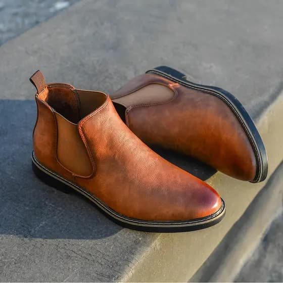 Comércio exterior tamanho grande Retro estilo britânico masculino Chelsea botas curtas manga negócios sapatos de couro c