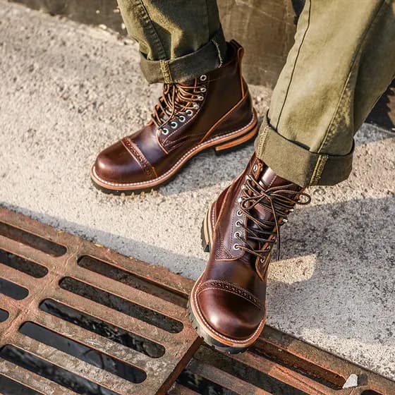 Ami cáqui Goodyear paraquedista botas réplica branco Martin botas Retro botas gerais estilo britânico sapatos de couro d