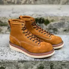 Botas de ferramentas retrô americanas, bico redondo, camurça de cano alto, couro genuíno, botas Martin, sapatos masculin