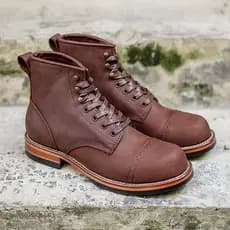 Ami Khaki American General Boots Tamanho Grande Retro Big Head Martin Botas Masculinas De Couro Mid-Top Botas Casuais Na