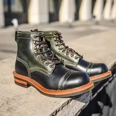 Ami Khaki Retro Martin Botas Mid-Top Resistente ao Desgaste Rosto Curto Botas Masculinas Dedo Do Pé Redondo Goodyear Bot