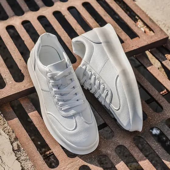 Japonês Retro tênis casuais de cano baixo sapatos brancos estilo Hong Kong tênis de sola grossa masculino versão coreana