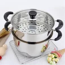 Vaporizador de aço inoxidável 1 2 camadas uma 2 camadas Multi-camada engrossado pequena panela de sopa fogão de indução