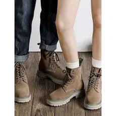 Martin botas masculinas femininas estilo couro genuíno outono casal Retro ocidental Cowboy botas curtas de sola grossa f