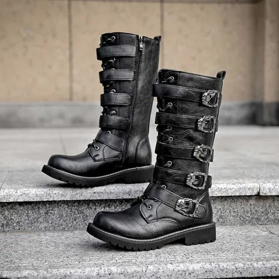 Botas de equitação de motocicleta masculinas tubo longo Retro botas mongol Martin botas novo estilo botas de Cowboy masc