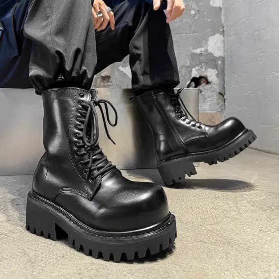 2025 novo estilo outono 10cm invisível aumentando Martin botas masculinas de sola grossa de alta qualidade Casual respir
