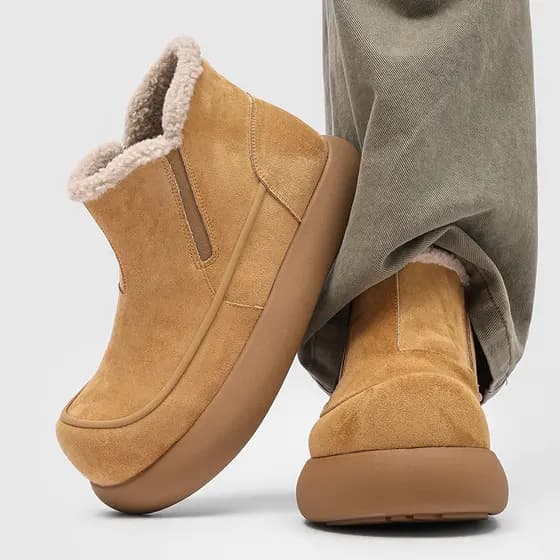 2025 novo estilo outono inverno pessoas preguiçosas deslizamento-em mocassins homens inverno lã-velo bota de neve quente