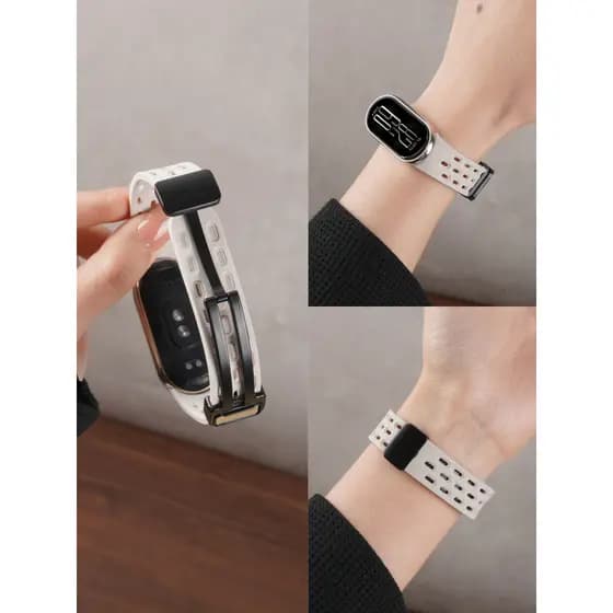Adequado para xiaomi pulseira 9 fivela magnética respirável pulseira de Silicone 8/NFC esportes pulseira inteligente ded