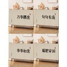 Cortina de bloqueio de armário estilo chinês, cortina de Velcro para porta de armário, cortina Anti-poeira, bloqueio de