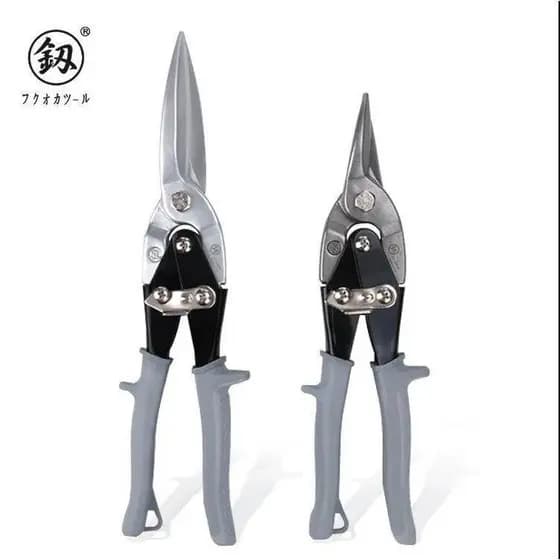 Japão Fukuoka Tools Tesouras de aviação de grau Industrial Placa de aço inoxidável Tesouras de ferro Malha de arame de f