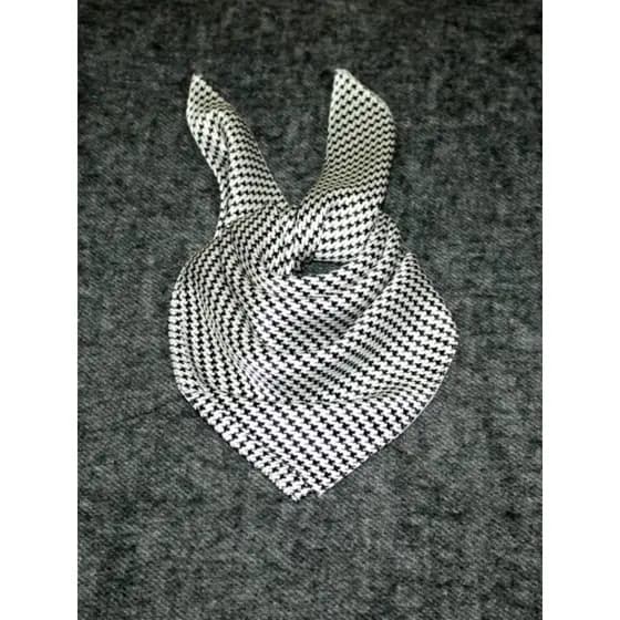 Clássico Houndstooth xadrez masculino feminino cetim de seda Natural seda amoreira pequeno/chinês lenço quadrado lenço