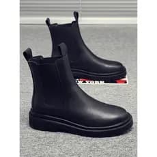 Botas masculinas 2025 primavera verão Martin botas masculinas de cano alto Chelsea botas britânicas de couro fino sapato