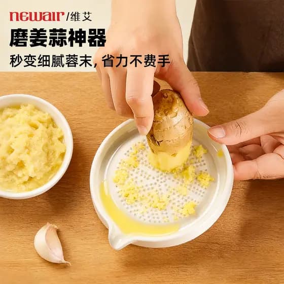 Gengibre moedor de alho cerâmica cozinha moagem alho inhame moagem purê de frutas suplemento alimentar para bebê tigela