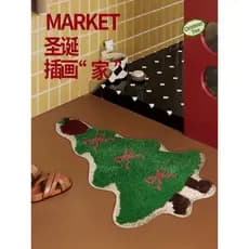 Natal banheiro absorvente tapete decoração de natal ano novo banheiro porta tapete banheiro quarto pé almofada