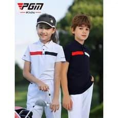 PGM roupas de golfe infantis meninos meninas camiseta de manga curta verão camisa polo de secagem rápida juventude topo