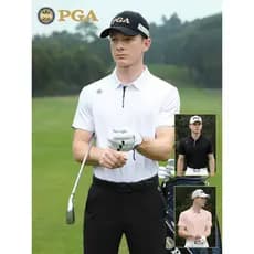 Americano PGA roupas de golfe masculino de manga curta verão esportes camiseta absorvente de umidade camisa polo de seca