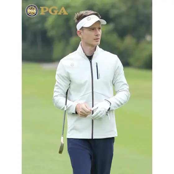 Jaqueta de golfe americana PGA masculina à prova de vento térmica superior primavera roupas de aquecimento com absorção