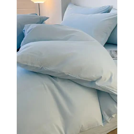 Ins estilo puro algodão lavado cama conjunto de quatro peças algodão 100 cor sólida colcha capa lençol de solteiro dormi