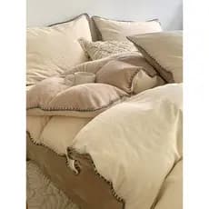 Cama de lã de leite de inverno conjunto de quatro peças algodão puro algodão Coral velo capa de edredão de lã de um lado