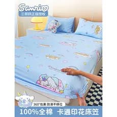 Sanrio Melody lençol de algodão puro, peça única, algodão, Simmons, colcha, dormitório infantil, capa de colchão antider
