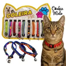 Conjunto de Coleira Ideal Para Gatos E Cachorros Com Tamanho Ajustável Para Todos Os Pets Com Guizo