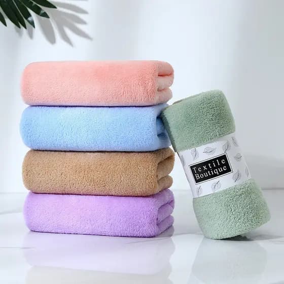 Toalha de lã Coral grossa, absorvente macio, toalha de rosto para adultos, meninos, meninas, crianças, não é fácil de pe