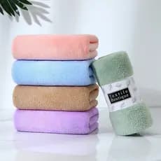 Toalha de lã Coral grossa, absorvente macio, toalha de rosto para adultos, meninos, meninas, crianças, não é fácil de pe