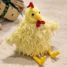 Simulação de cabelos compridos pintinho boneca pequena frango amarelo grande galo brinquedo de pelúcia Ragdoll um lugar