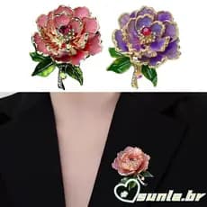Acessório Broche Peônia Elegante SUNL Para Chapéus E Roupas Femininas