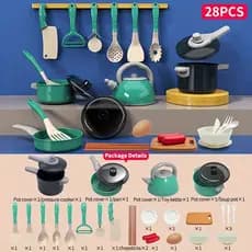 Conjunto de Brinquedos de Cozinha de Simulação, 28 Peças, Brinquedos Infantis, Adequado para Meninos e Meninas Brinquedo